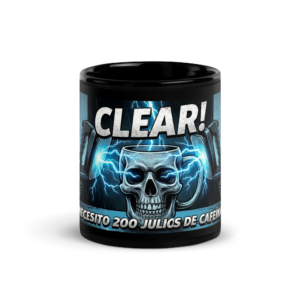 Resurrección (Clear!) - Taza negra brillante
