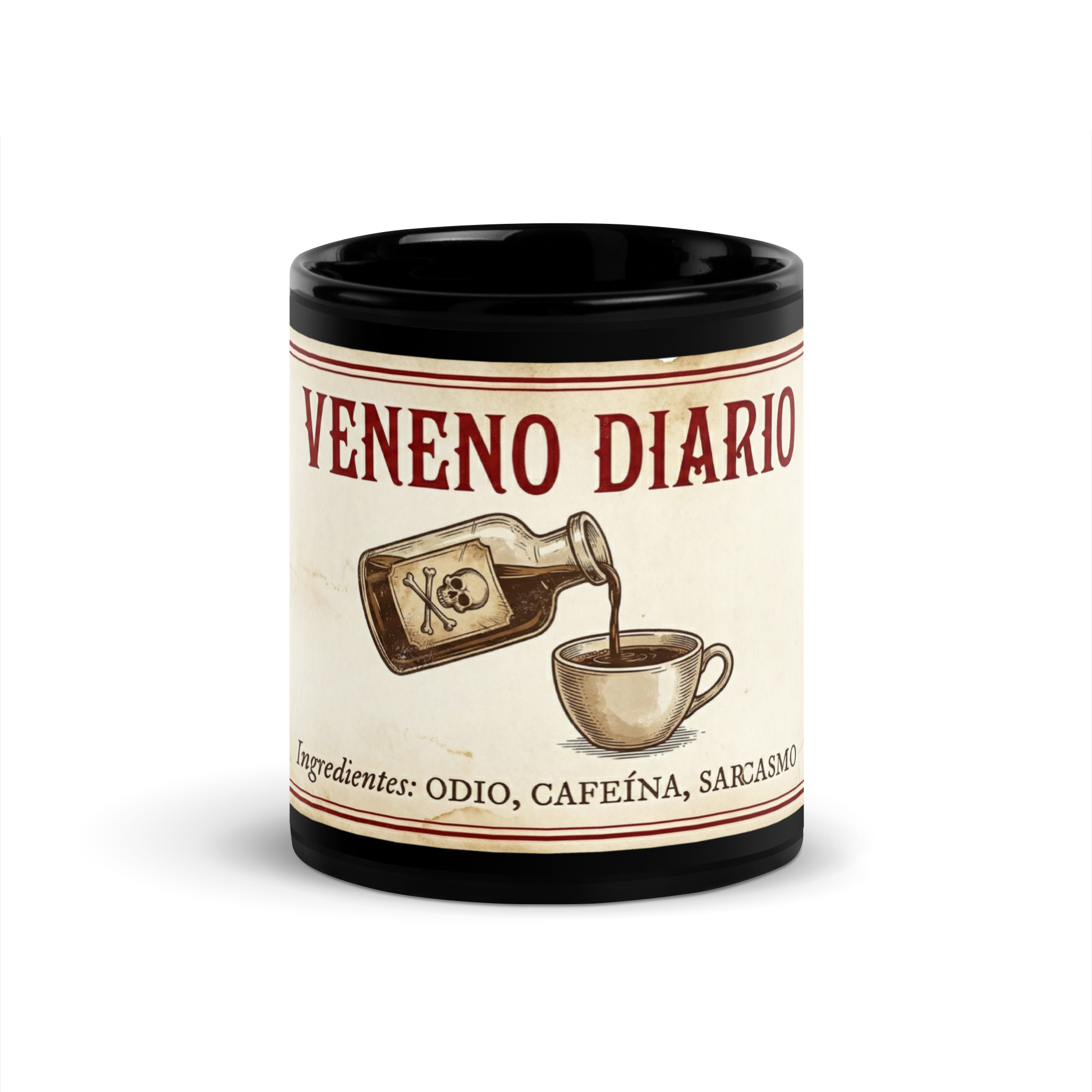 Veneno Diario - Taza negra brillante