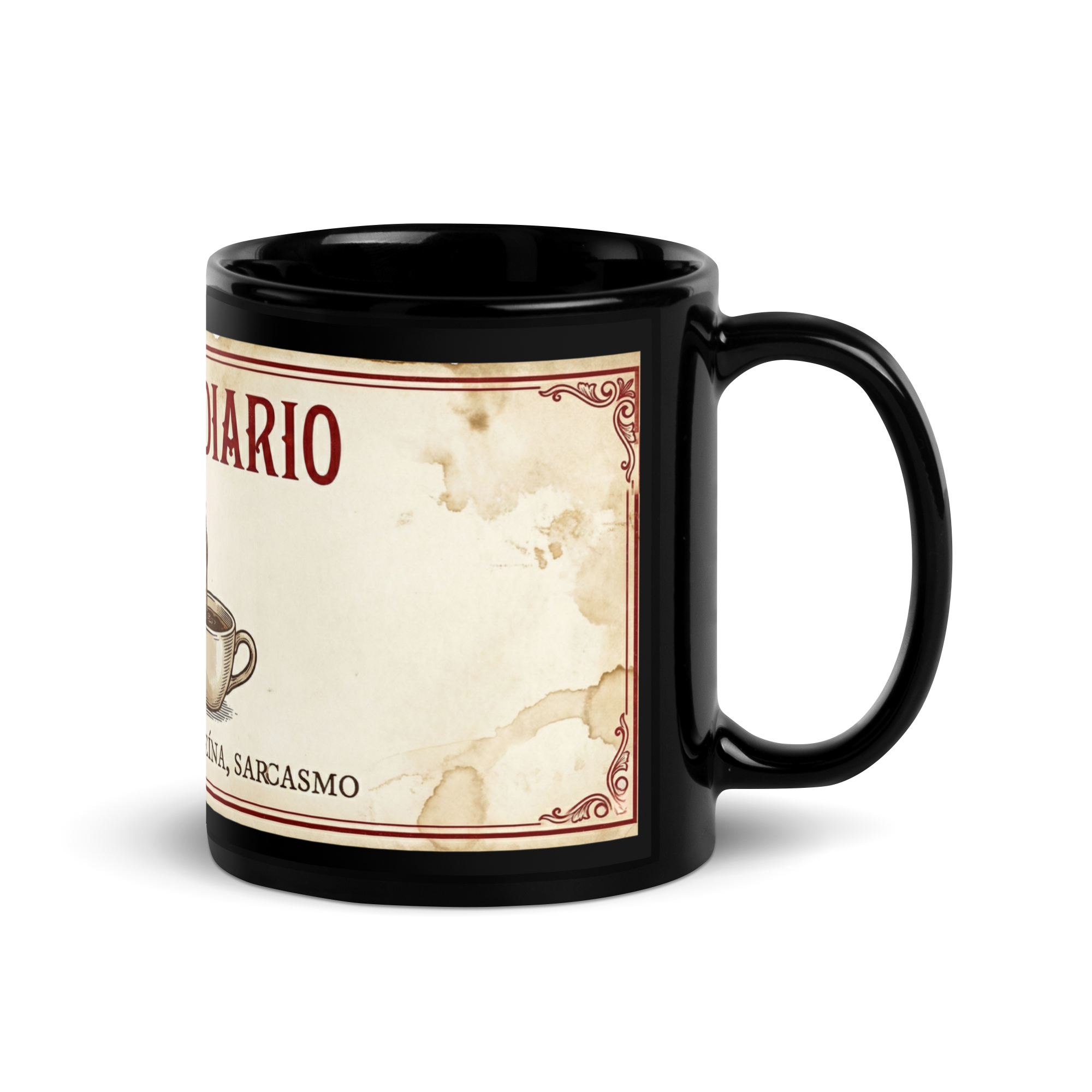 Veneno Diario - Taza negra brillante - Image 3